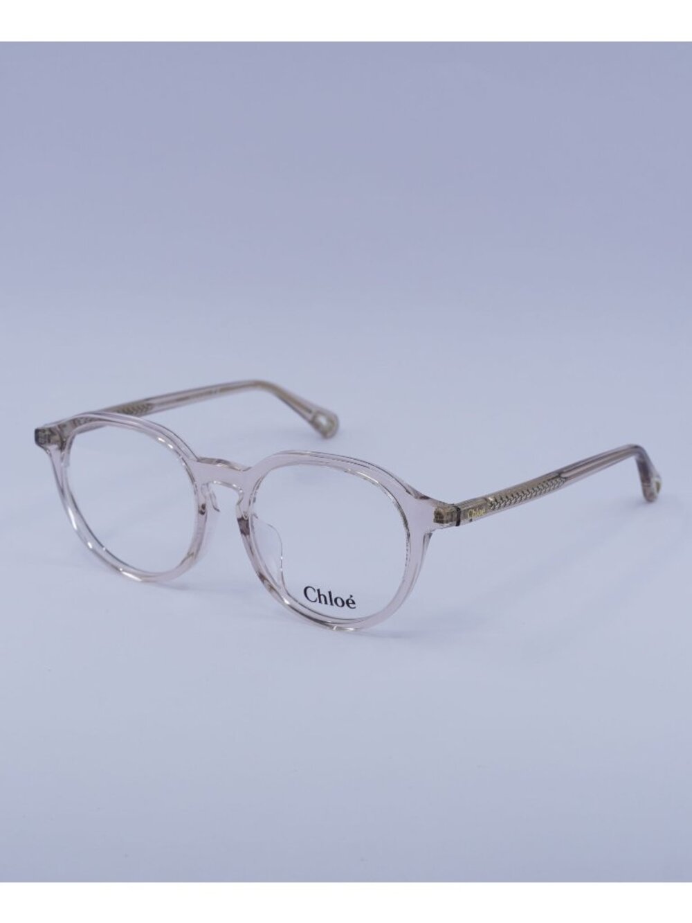 Chloe CH0012OA 001 Eyeglasses Transparent Pink 50mm Round Frame